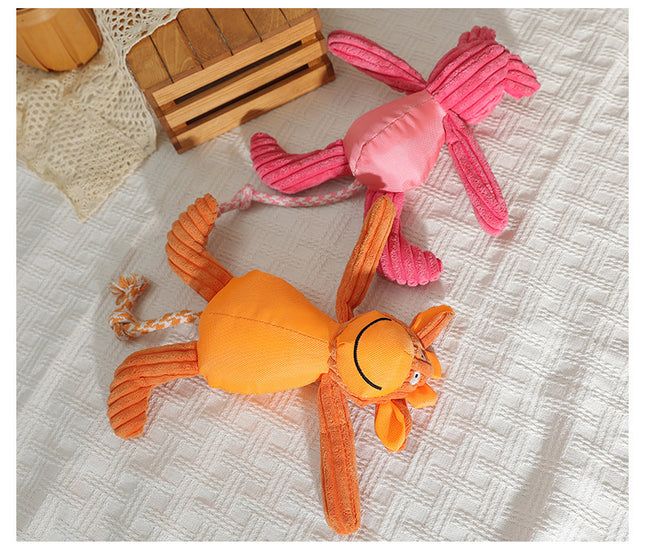 New Pet Dog Plush Sounding Cartoon Cow Cartoon Pig Animal, Bite-resistant Pet Toys