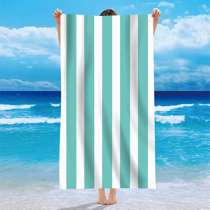 Single-sided Velvet Personalized Striped Pattern Microfiber Beach Bath Towel