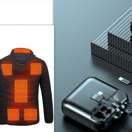 New Heated Jacket Coat USB Electric Jacket Cotton Coat Heater Thermal Clothing Heating Vest Men's Clothes Winter