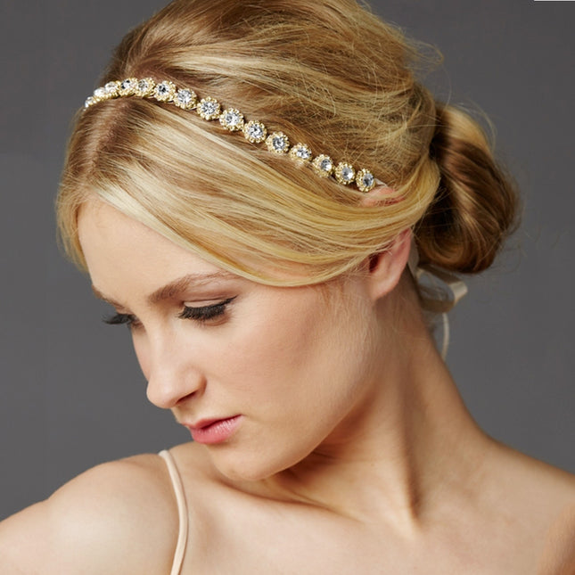 Bruids Rhinestone SONNEBLOM Haarband Troufotografie Toebehore Banket Hoofbedekking