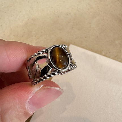 Real Gold Electroplated Diamond Flower Pattern Retro Temperament Index Finger Ring