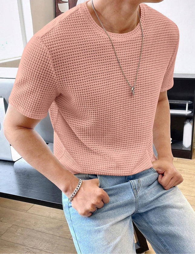 Men's Casual Loose Solid Color Short Sleeve