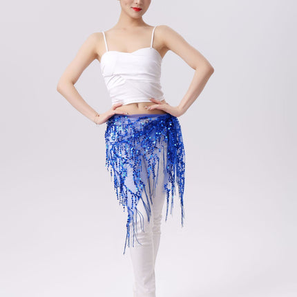 Belly Dance Sequins Tassel Triangle Waist Scarf