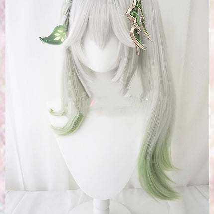 Gras Godin Nahida Gradiënt Simulasie Kopvel Enkel Poniestert Cosplay Pruik