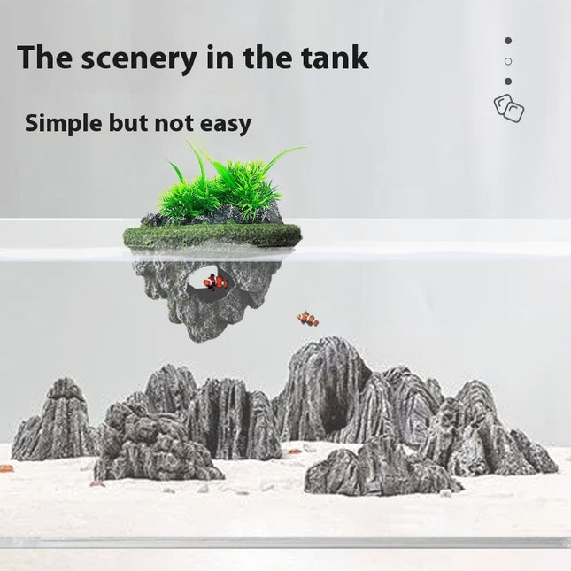Fish Tank Landscaping Suspended Stone Floating Ornaments