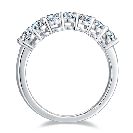 A Luxurious And Fashionable Light Luxury Jewelry Silver Ring Set With Top-quality Moissanite, S925 Silver Plated With Platinum