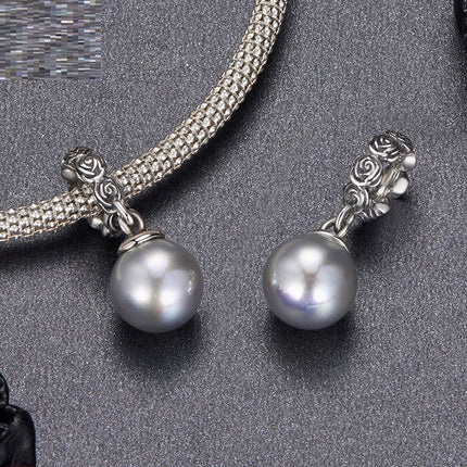 Rose Black Pearl Diy Pendant Parts