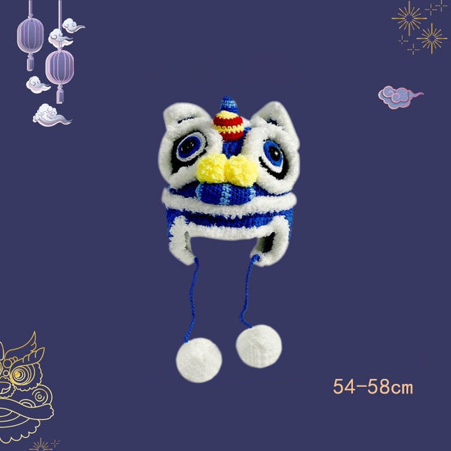 Hand-woven Parent-child Star Lion Autumn And Winter Warm Wool Hat Material Pack