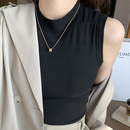 Round-neck Thread Sleeveless Fiber Covering Supernumerary Breast Vest Sling