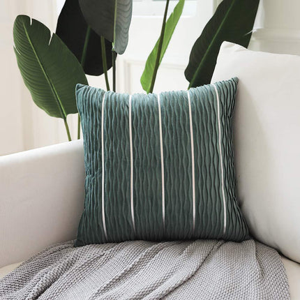 Eenvoudige Luukse Gestreepte Fluweel Kussingsloop Kussing Kussingsloop Kussingstrekke vir Sofa Flanel Fluweel Sofa Kussingsloop