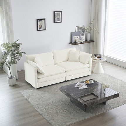 Moderne Stof Dubbelsitbank Met 4 Kussings