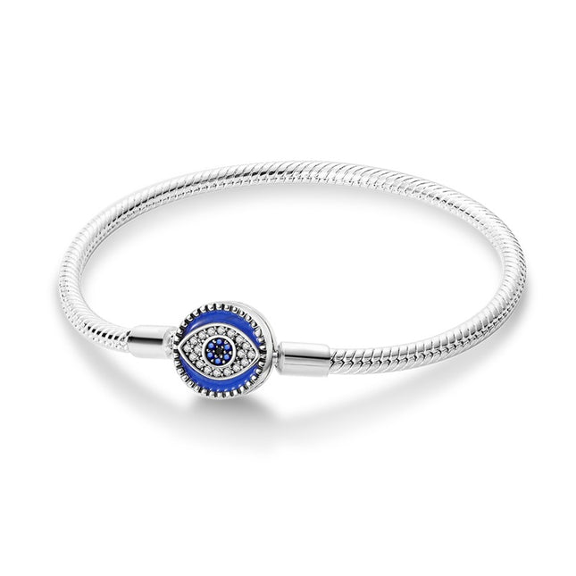 Koperbedekte Silwer Kruis Slangskakelarmband