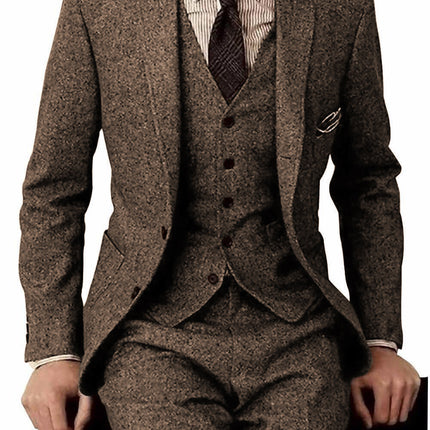 Men's Suit Three-piece Suit Fashion Woolen Suit