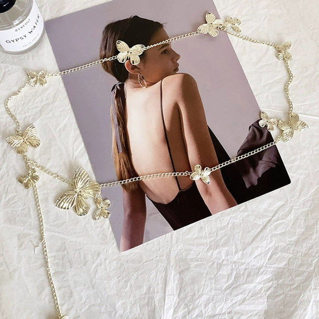 Goue Skoenlapper Middelketting Alles-pas Eenvoudige Belt Retro-styl