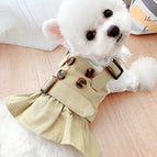 Khaki button skirt / L