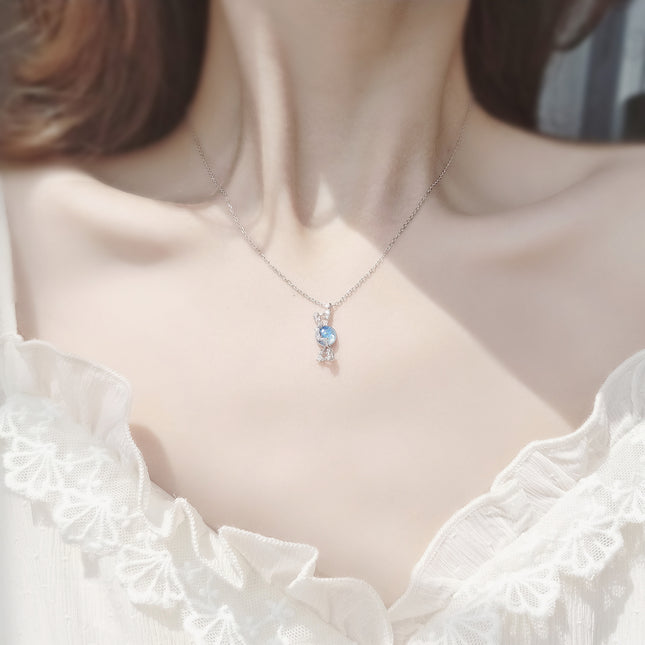 925 Sterling Silver Dreamy Starry Sky Glass Candy Bestie Necklace