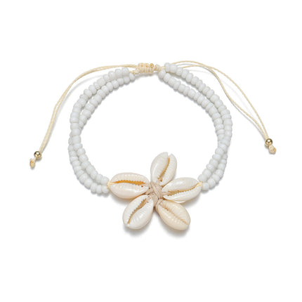 Boheemse Styl Natuurlike Skulp Enkelarmband Vir Vakansievoorkoms