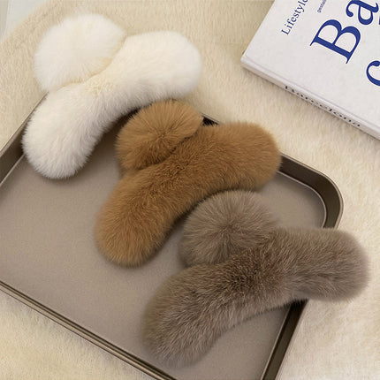 Oorgroot Haas Plush Grypklamp Senior Sin Lig Luukse Haarspeld Vroulik