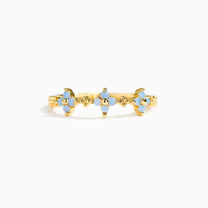 S925 Sterling Silwer Vierblaarklawer Drieblom-Ring