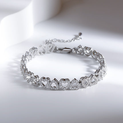 Meisies Hoëgraadse Diamant Armband Met Volle Diamant Hart