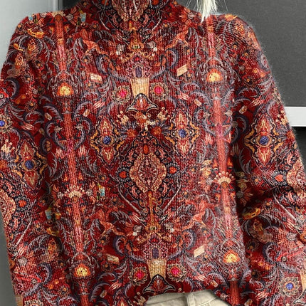 Christmas Abstract Printing Casual Cloak Coat Cardigan Sweater