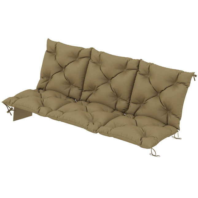 Bankkussing Nie-gly Buite Swingsitplekkussing met Rugleuning Syvak vir 3-Sitplek Patio Meubels Beige