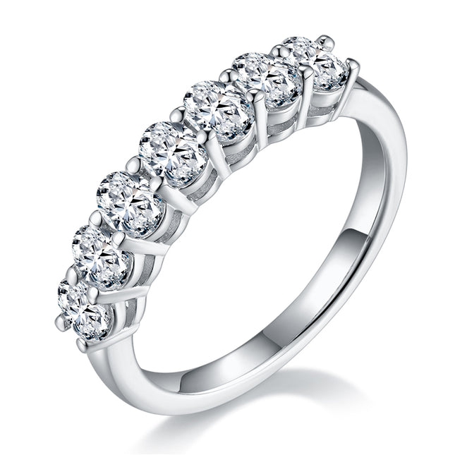 'n Luukse en Modieuse Ligluukse Juweliersware Silwerring Geset Met Topgehalte Moissanite, S925 Silwer Geplateer Met Platinum