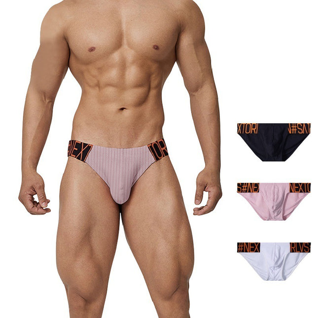 Men's Triangle Underwear High Fork Cotton Comfortable Low Waist Sports Anti-wear Leg Seamless Youth
