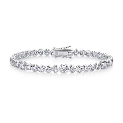 Set With Top-quality Moissanite, This Luxurious And Fashionable Light Luxury Trend Jewelry Silver Bracelet Is Made Of S925 Silver Electroplated With Platinum