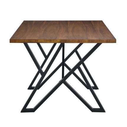 Binne-eetkamertafel Met Metaalpote, Okkerneuthout