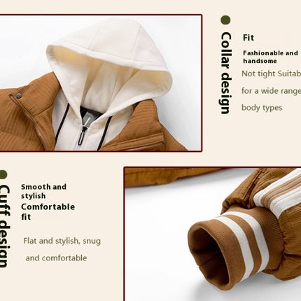 Fake Two Pieces Down Jacket Men's Thickened Autumn And Winter Warm