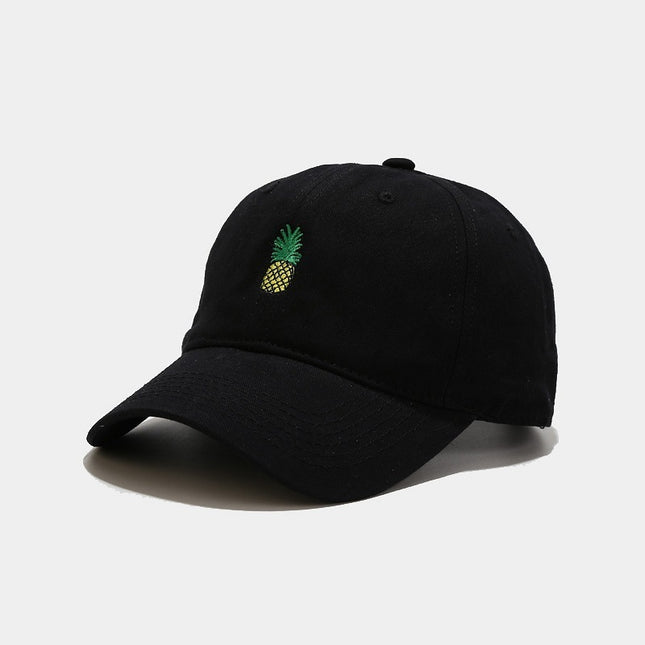 Fruit Small Pineapple Embroidery Soft Top Baseball Cap