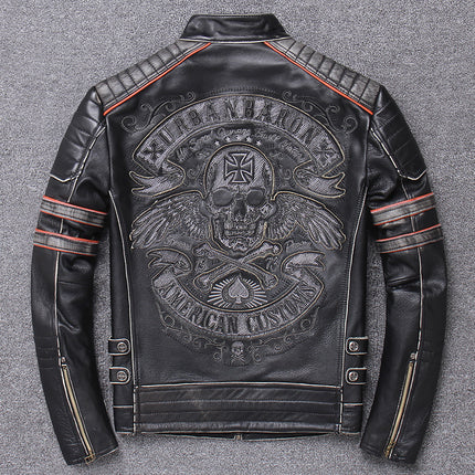 Harley Regte Leer Klere Mans Motorfiets Ry Motorfiets Klere Slank Pas