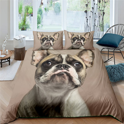 3D Pug Digitale Druk Beddegoedstel