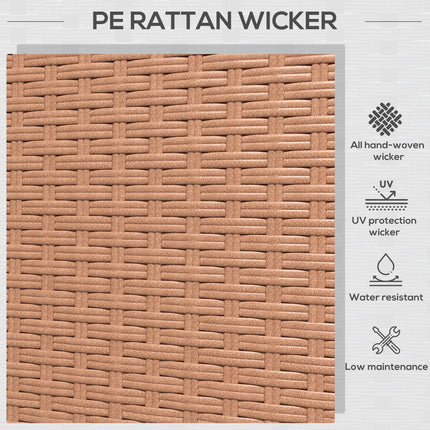 Patiobank PE Rotting Diep Seating Buitelugbank met Verwyderbare Kussings, 3-Sitter Rottingbank, Buitelugmeubels vir Balkon, Dek, Tuin en Swembad, Sand
