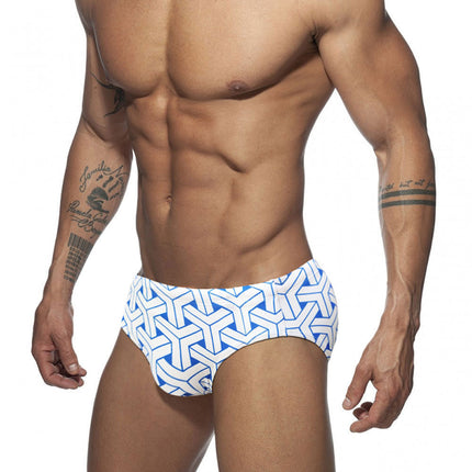 Men's Woven Pattern Printed Triangular Swimming Trunks
