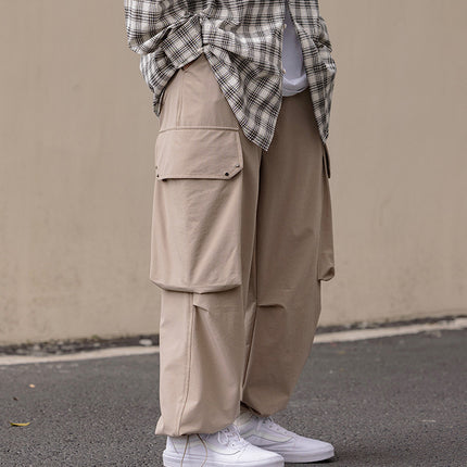 Vintage Men's And Women's Drawstring Leggings With Large Pockets