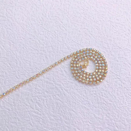 Gevlegde Haar Ketting Hip Hop Styl Blink Strass