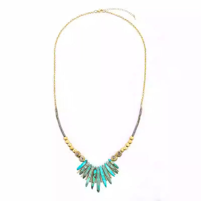 Boheemse-styl Minimalistiese Geometriese Natuursteen Halsketting