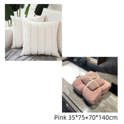 Eenvoudige Luukse Gestreepte Fluweel Kussingsloop Kussing Kussingsloop Kussingstrekke vir Sofa Flanel Fluweel Sofa Kussingsloop
