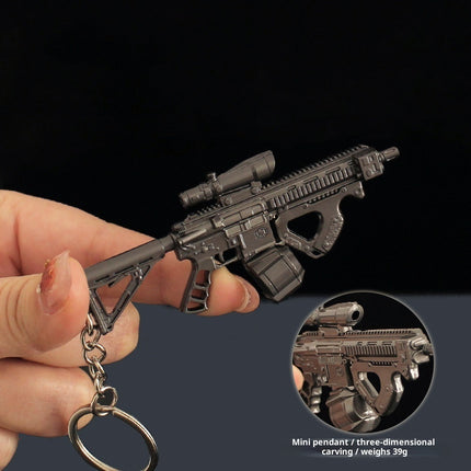 Mini FH416 Assault Small Gun Model Alloy Keychain Pendant