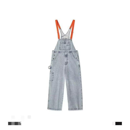 Jumpsuit Suspender Men's Business Shirt Wide Leg Pants