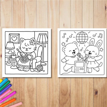 28 Pages Cutie Coloring Book Coloring Book For Adult Stress Reduction Colouring Book Valentine's Day Gifting, Birthday Party Gift, Drawing Supplies, Christmas Gift, Back To School Supplies