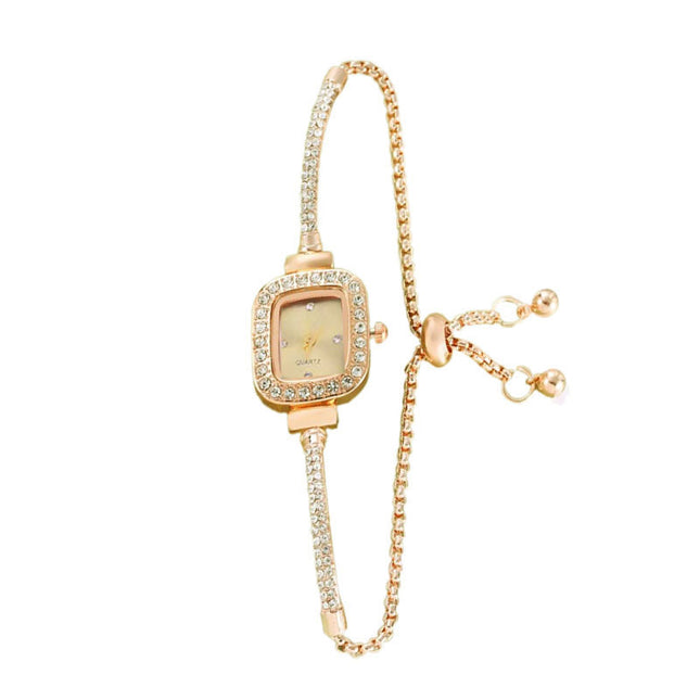 Trektou-ontwerp Klein Vierkantige Diamantarmbandhorlosie
