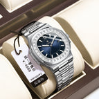 Silver Case Blue Face