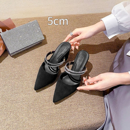 Thick Heel Toe Box Plus Size High Heels Women's Shoes