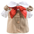 Khaki Flounced Sleeve Skirt / L