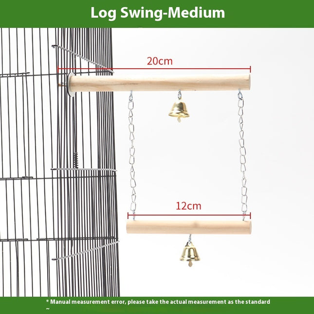 Parrot Solid Wood Stand Rod Swing Grinding Claw Toy