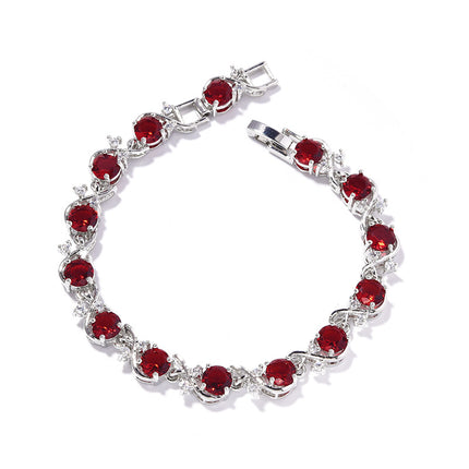 Vroue Se Rondvormige Sirkoon-Ingelegde Armband