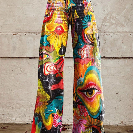 Horn Simulation Denim Trousers Loose Pants For Women